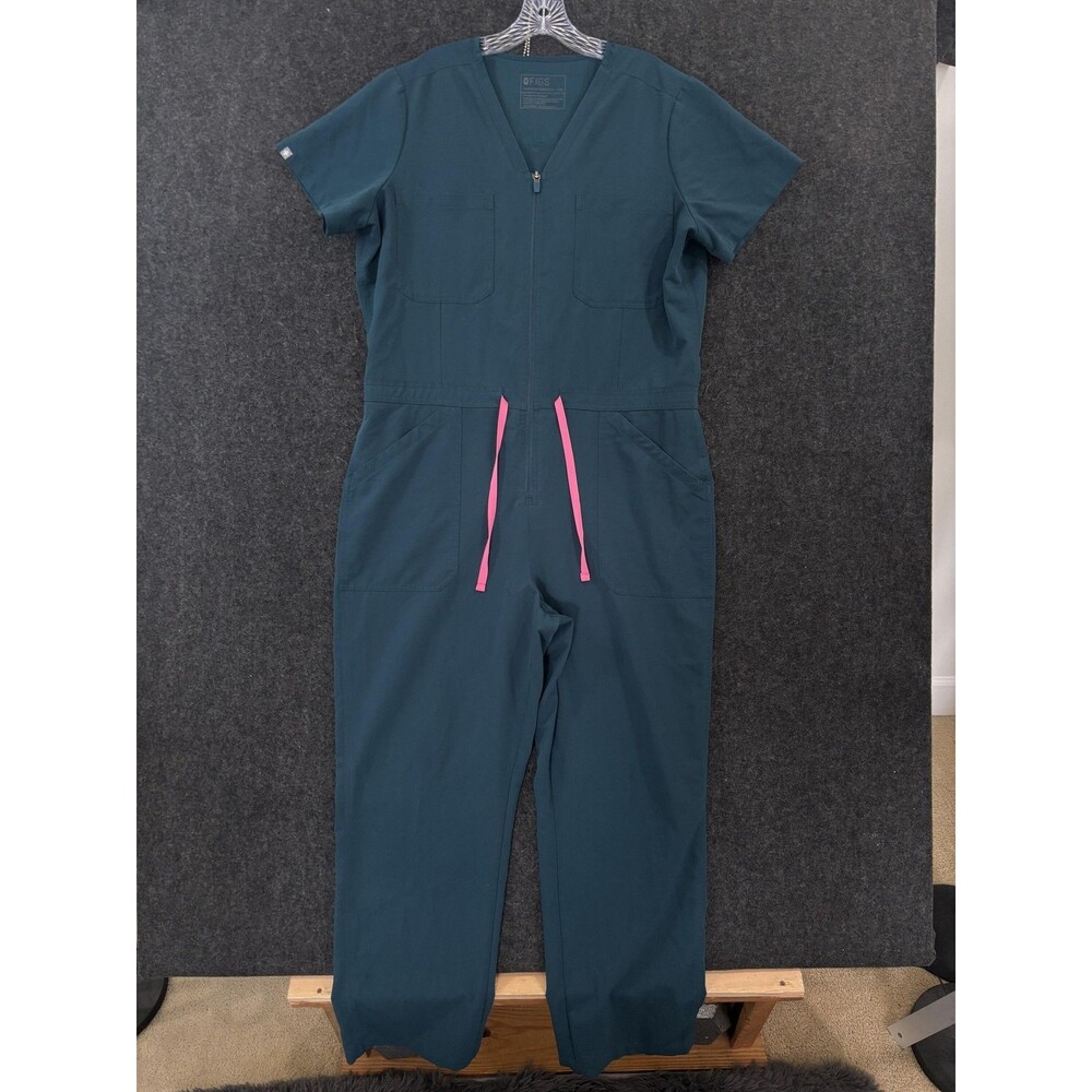 Figs Technical Collection Rafaela Scrub Jumpsuit Women's XXL Deep Reef Zip